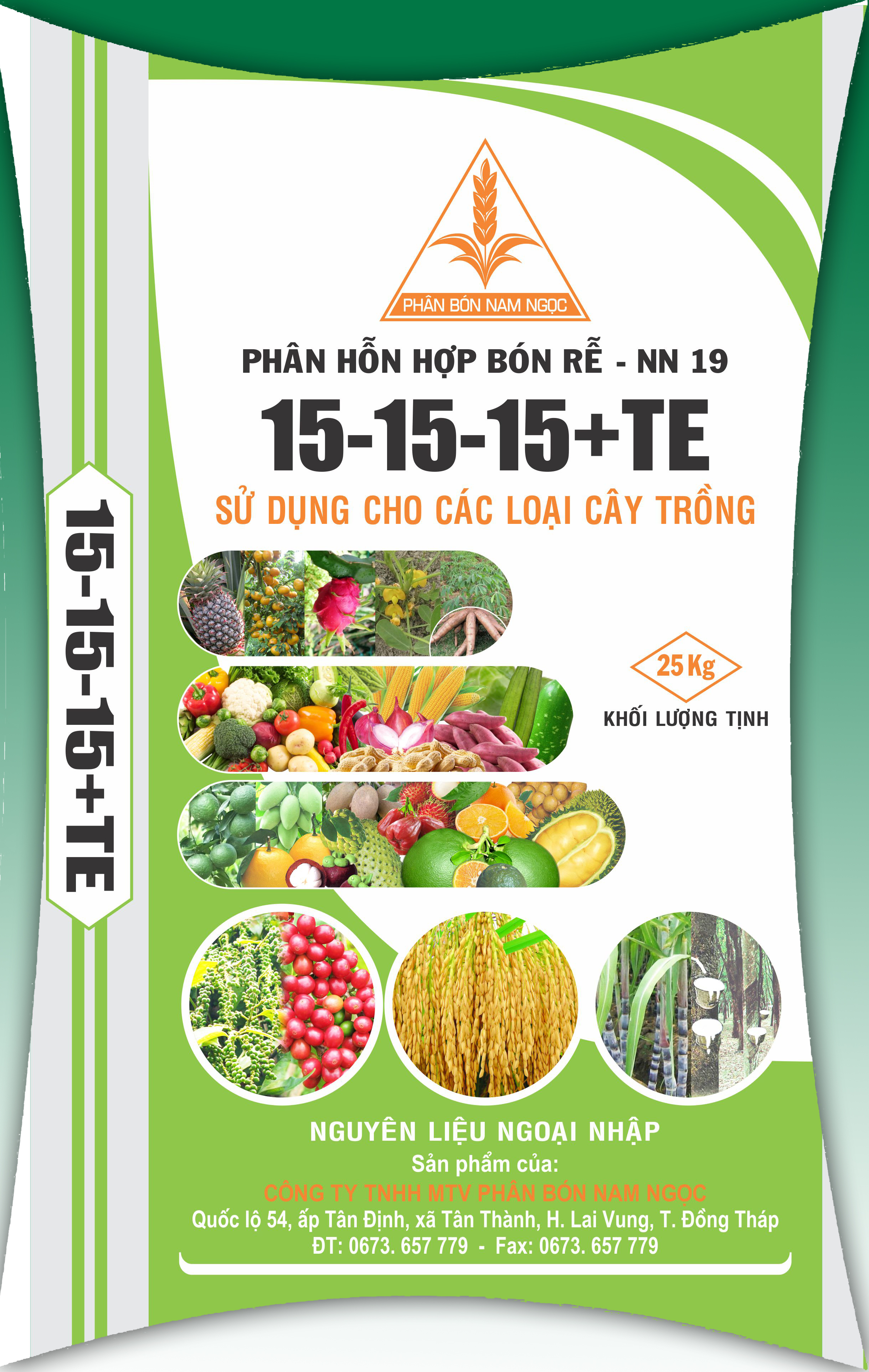 Phân hỗn hợp bón rễ  NN-19 (15-15-15-TE)