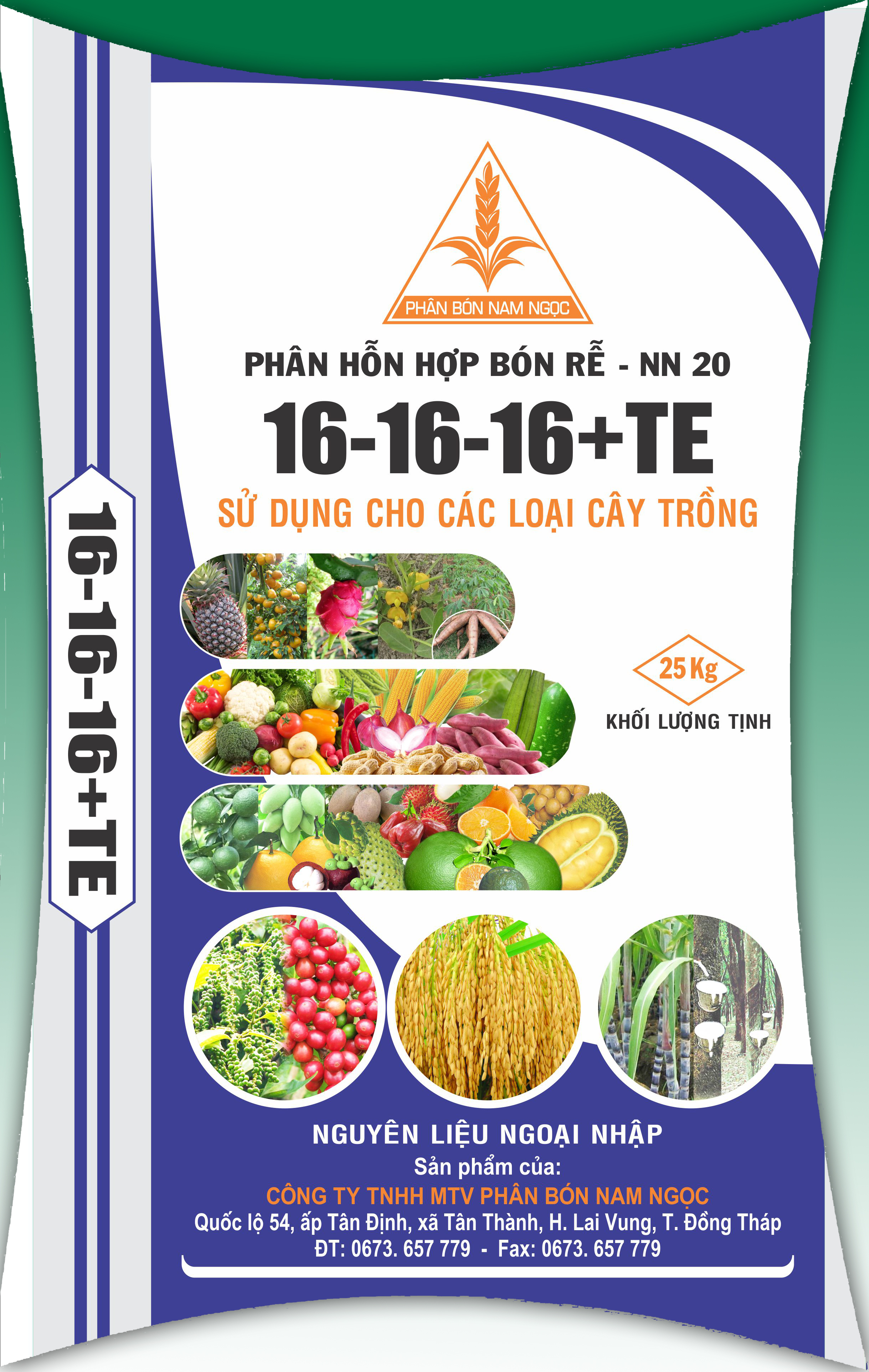 Phân hỗn hợp bón rễ  NN-20 (16-16-16-TE)