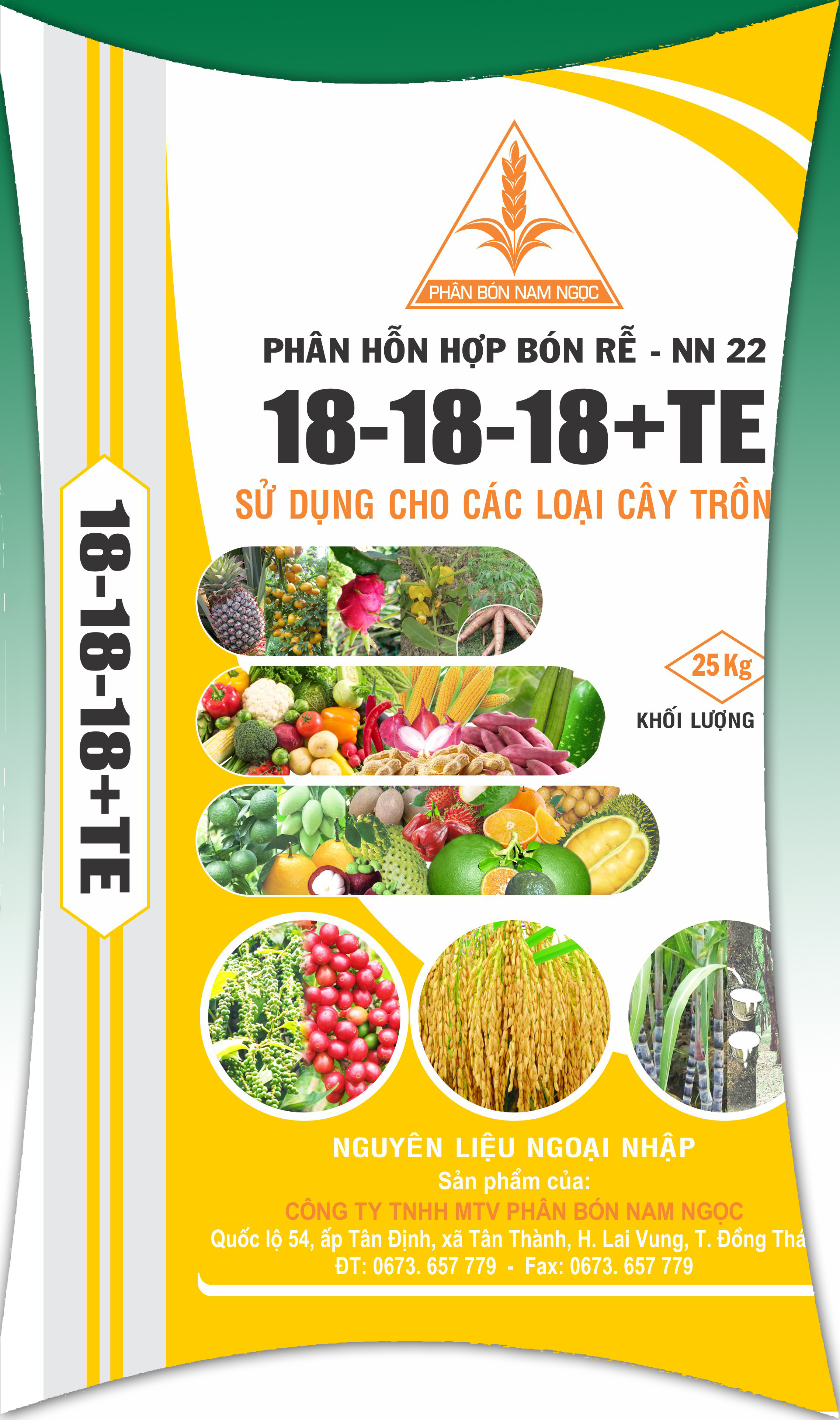 Phân hỗn hợp bón rễ  NN-22 (18-18-18-TE)