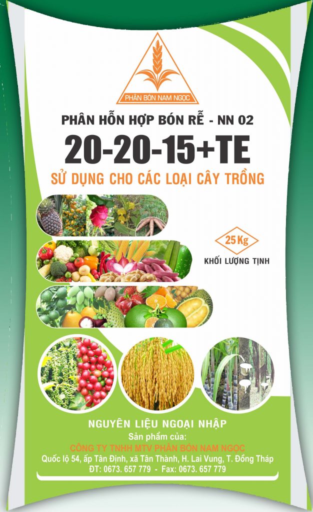 Phân hỗn hợp bón rễ  NN-02 (20-20-5-TE)