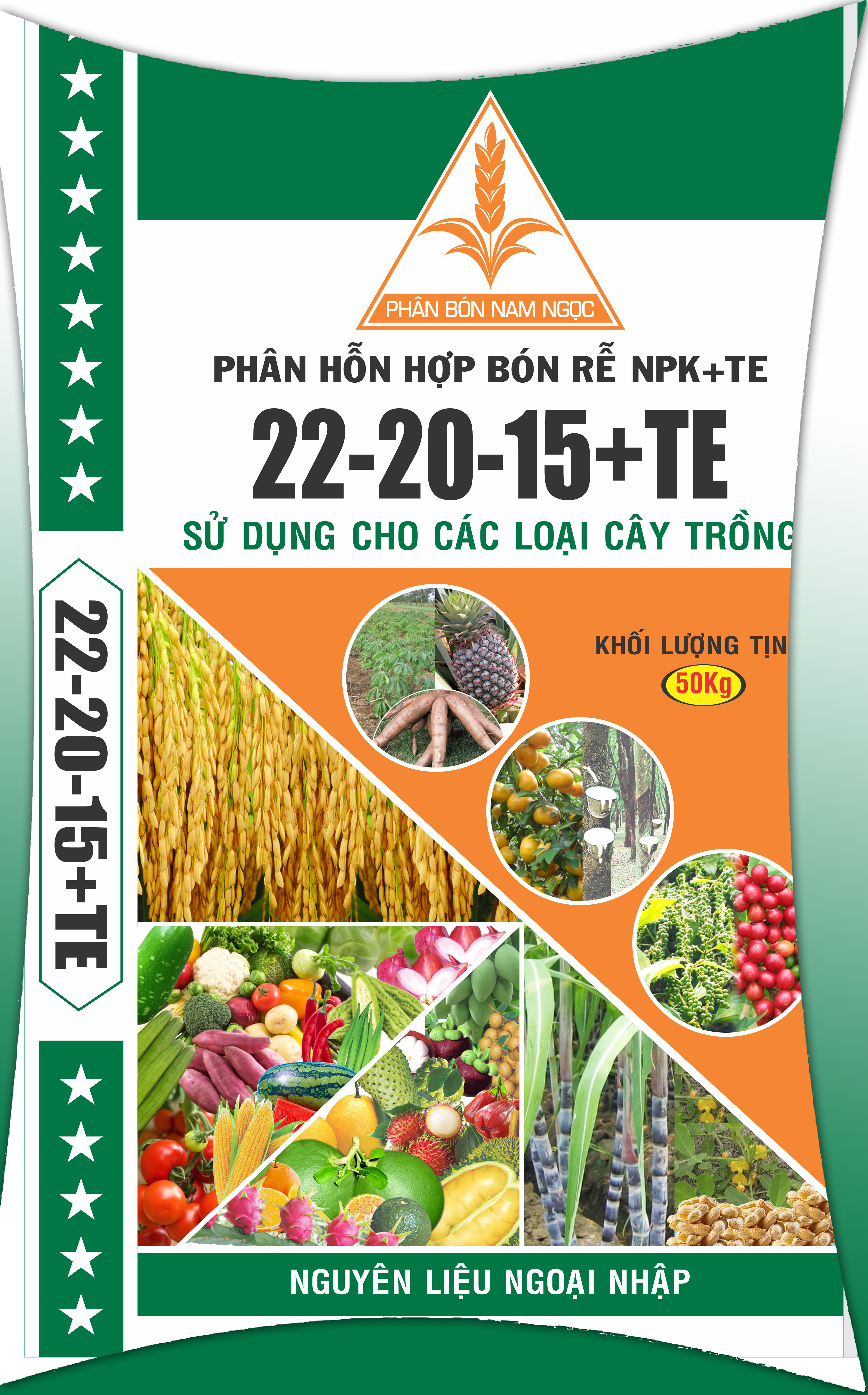 Phân hỗn hợp bón rễ  NPK – TE ( 22-20-15-TE)