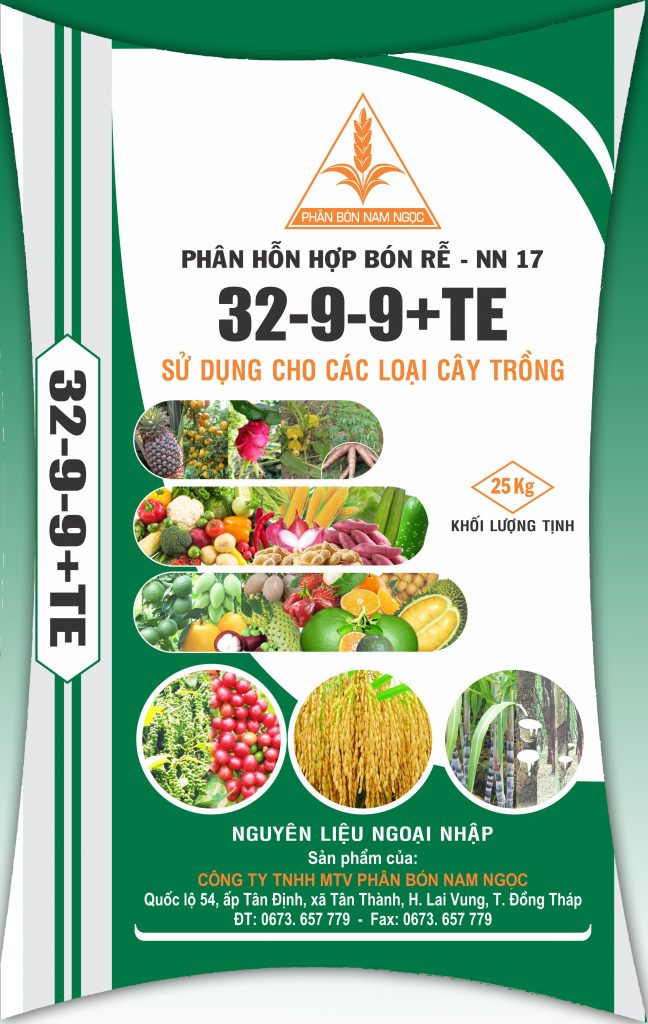 Phân hỗn hợp bón rễ  NN-17 (32-9-9-TE)
